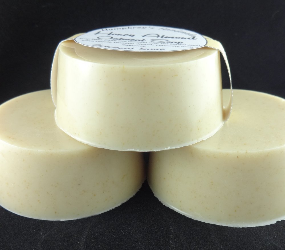 YOU CHOOSE SCENT Handmade Oatmeal Soap Puck, Exfoliating Moisturizing Mechanics