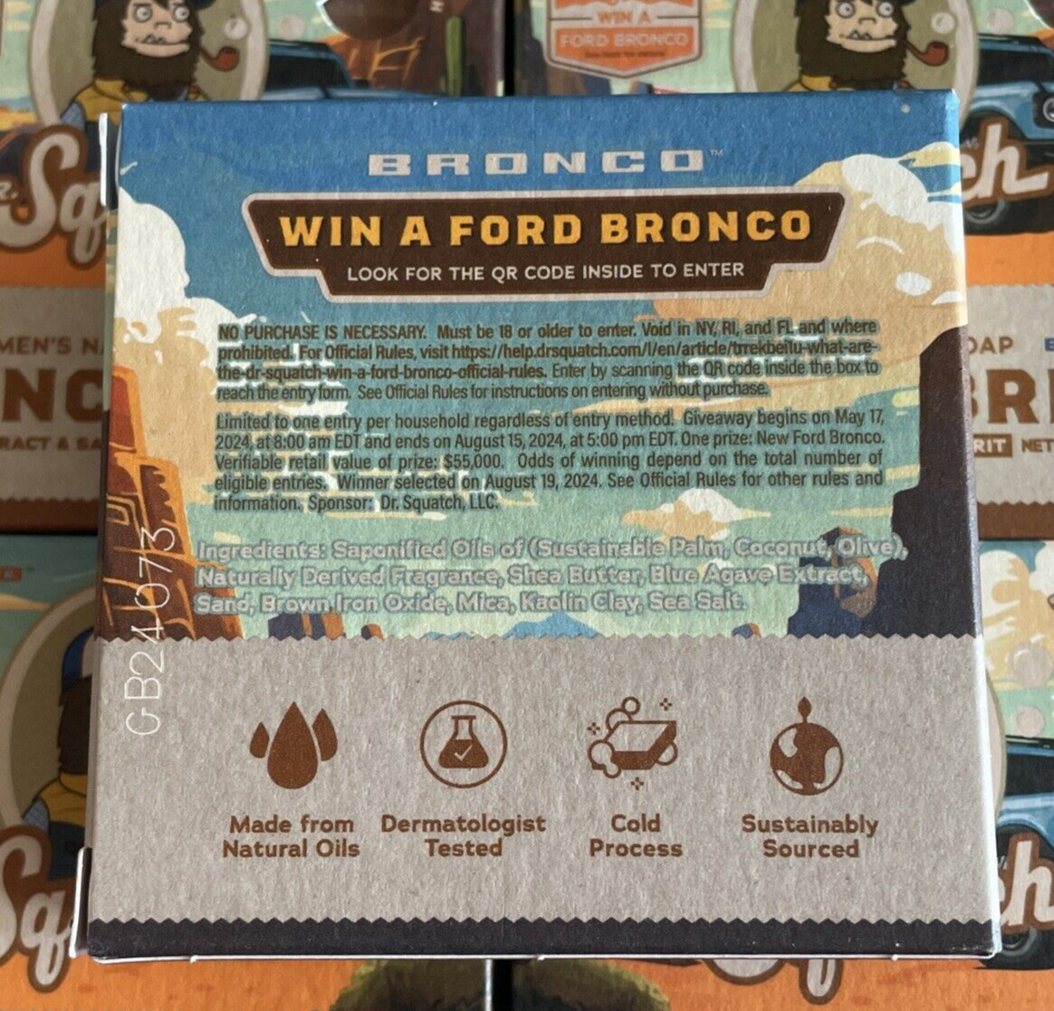 6 Dr. Squatch Natural Soap Bronco Bricc Heavy Grit 5 oz ea
