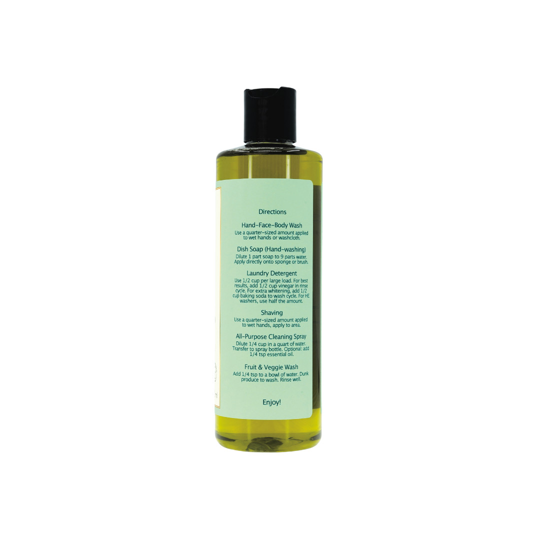 Liquid Castile Soap (Disc Cap) – Organic Ingredients, Gentle For Sensitive Skin