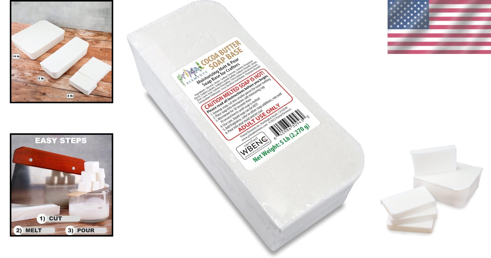 Cocoa Butter Soap Base – Customizable Melt & Pour Glycerin for Unique Creations