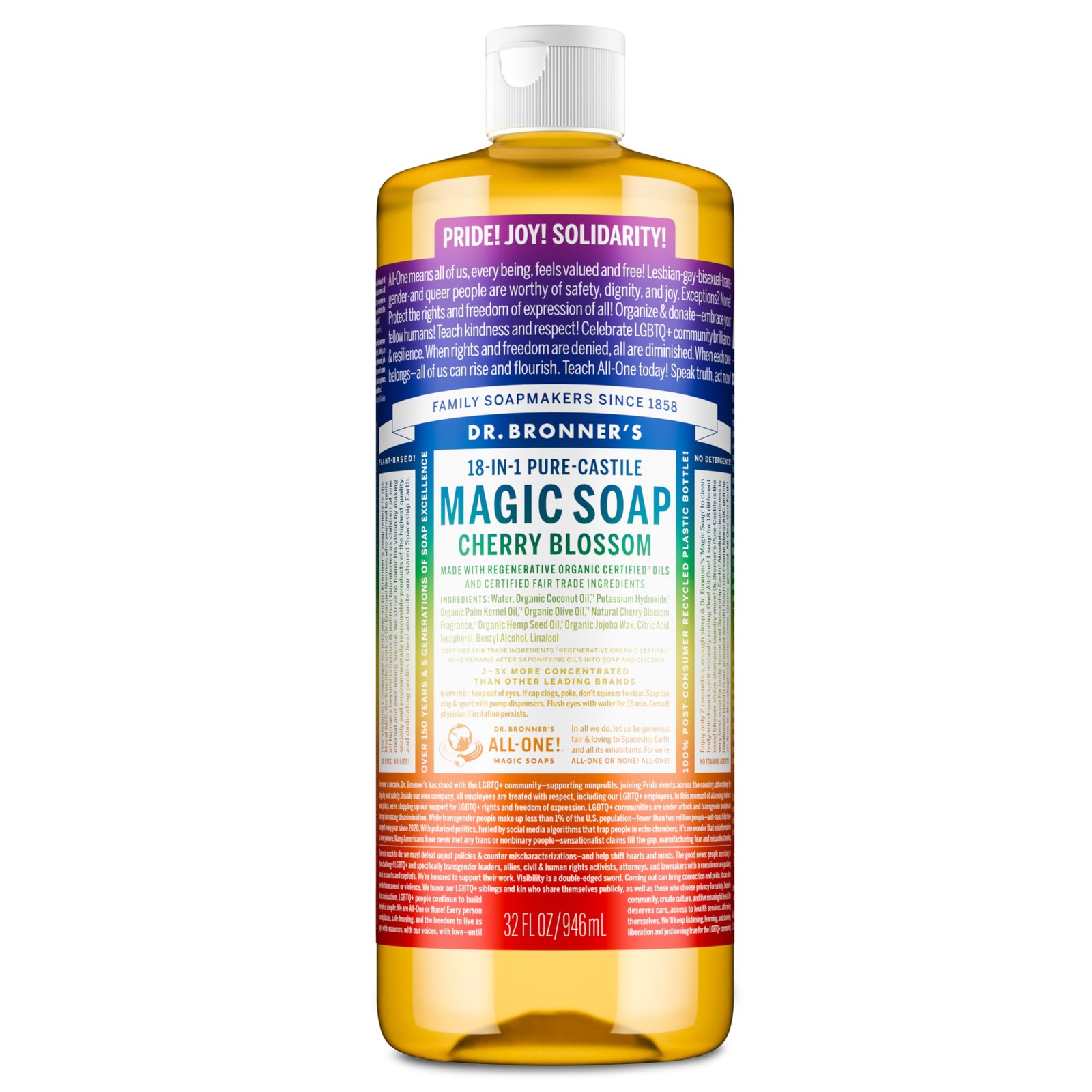 Dr Bronner’s Pure Castile Limited Edition Pride Soap Regenerative Organic