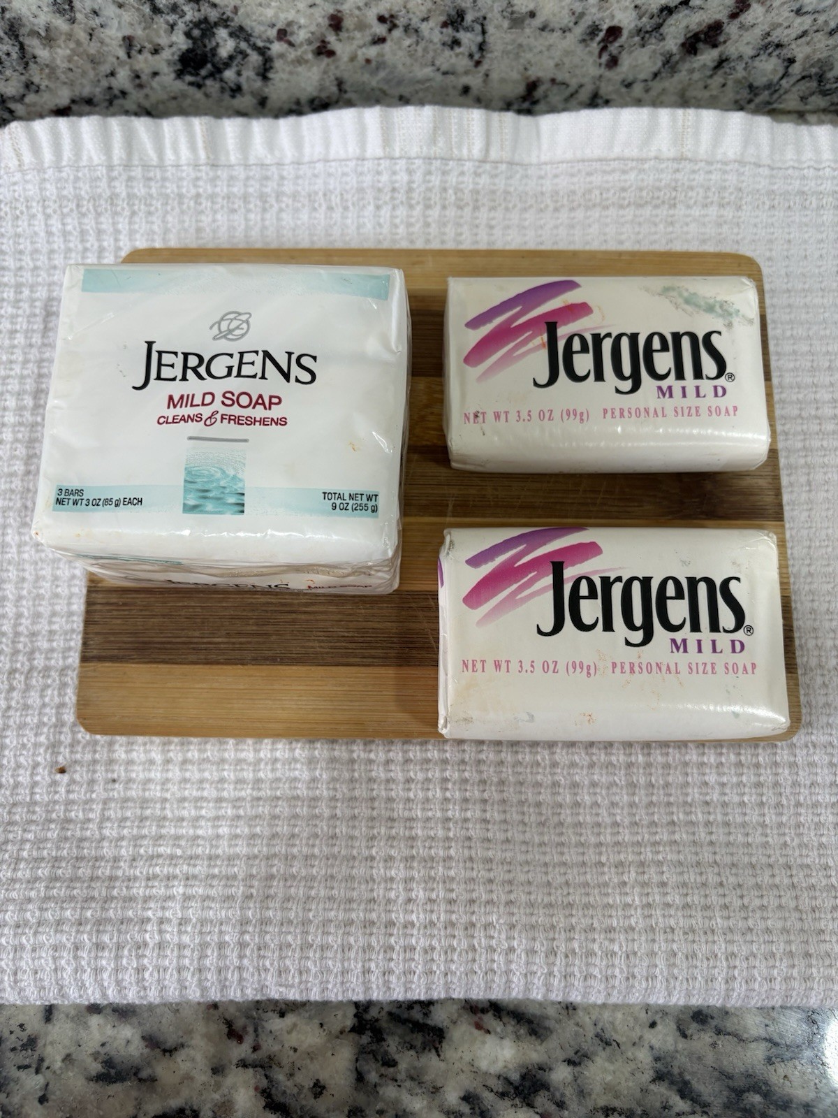 Jergens Mild Soap 5 Bars 1991/2019 – 3.5oz Bars – SEALED
