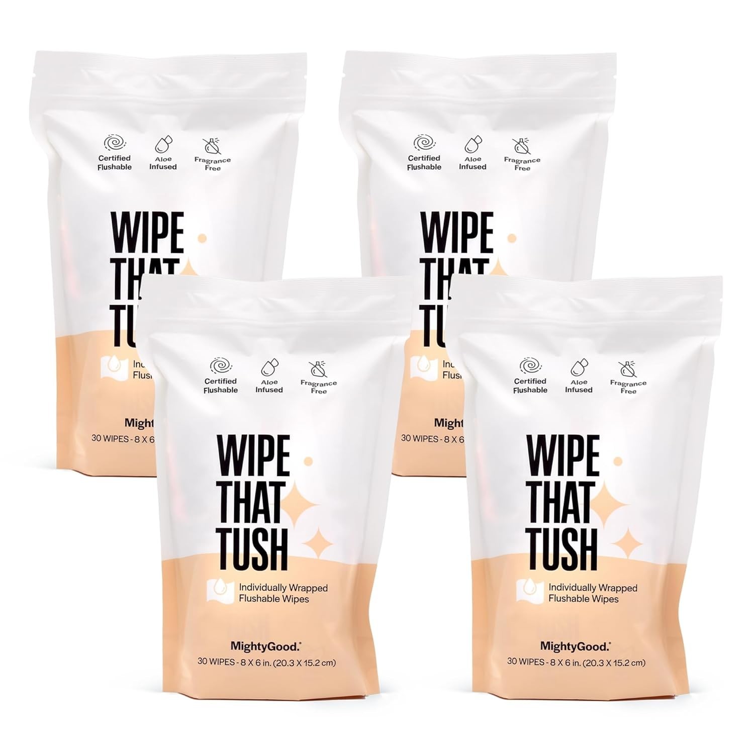 Individually Wrapped Flushable Wipes – 120 Total – Perfect for Family Travel
