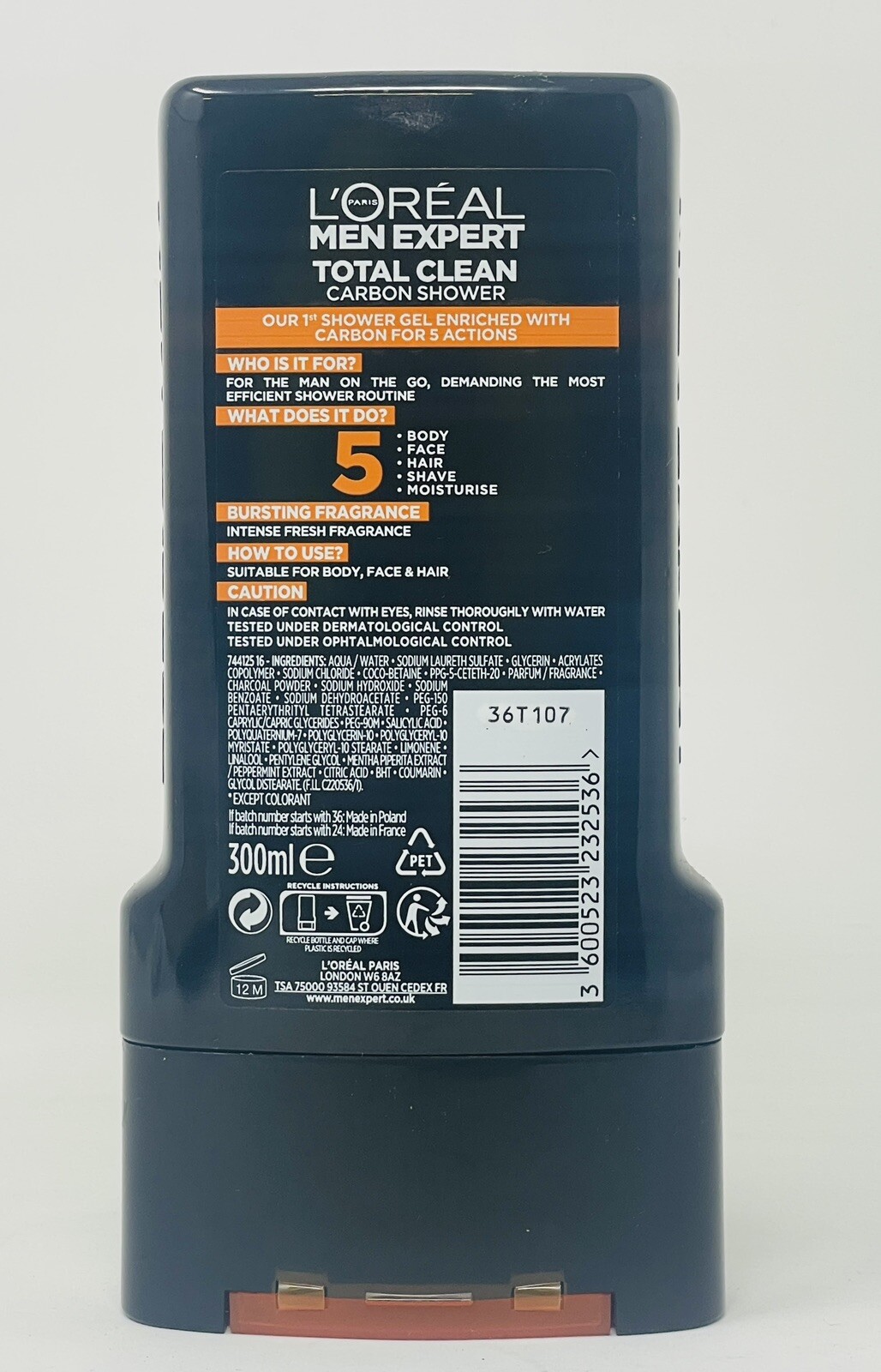 L’Oreal Paris Men Expert – XL Total Action Carbon Shower Body,Face,Hair 300 Ml