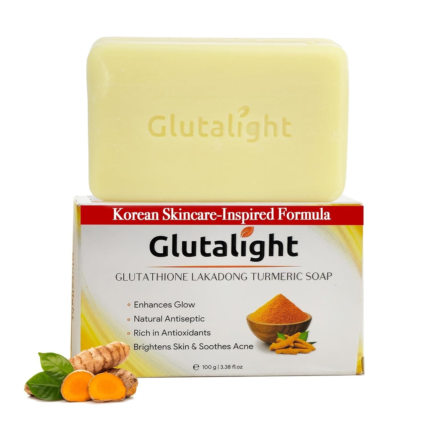 Glutalight Glutathione Lakadong Turmeric Soap For Face & Body | Korean Skincare