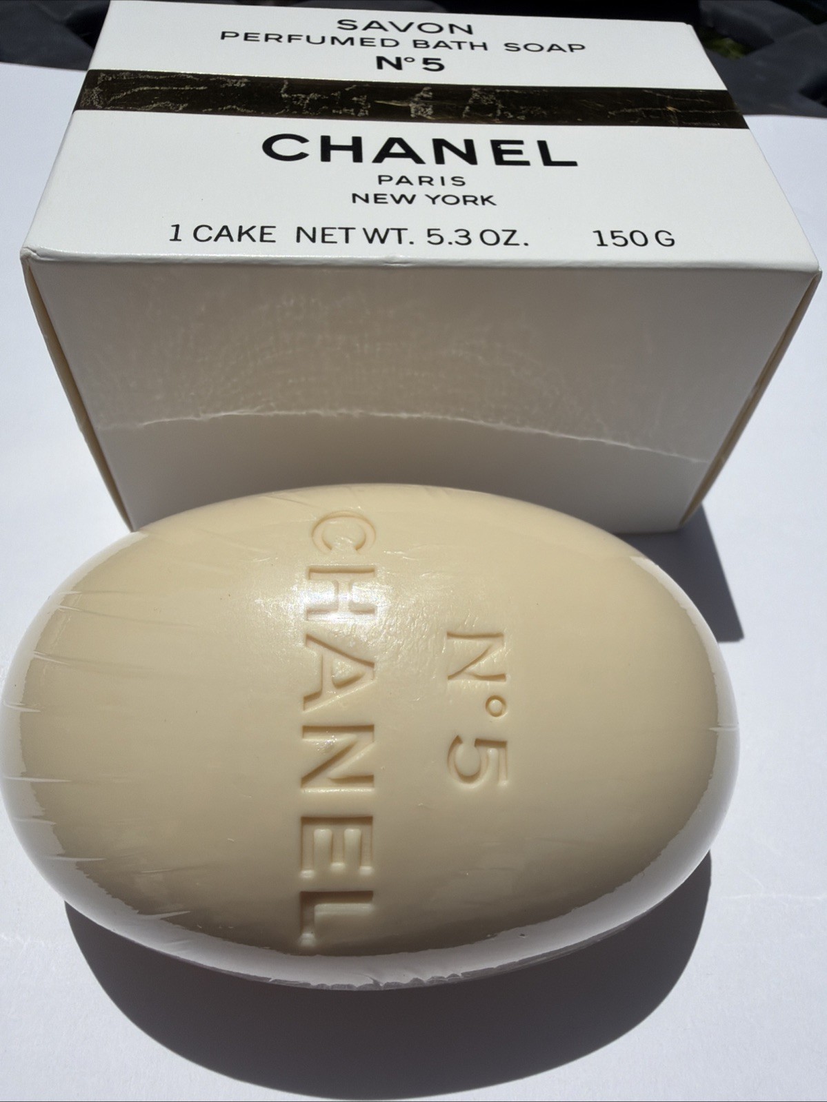 Vintage Chanel No 5 Savon Perfumed Bath Soap 5.3 oz 150g Cake Box NEW! Open Box