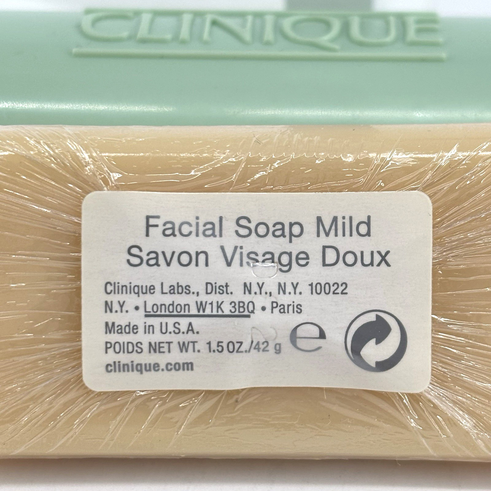 Clinique Mild Facial Bar Mini Soap 1.5oz Factory Sealed Travel Green Case NWT