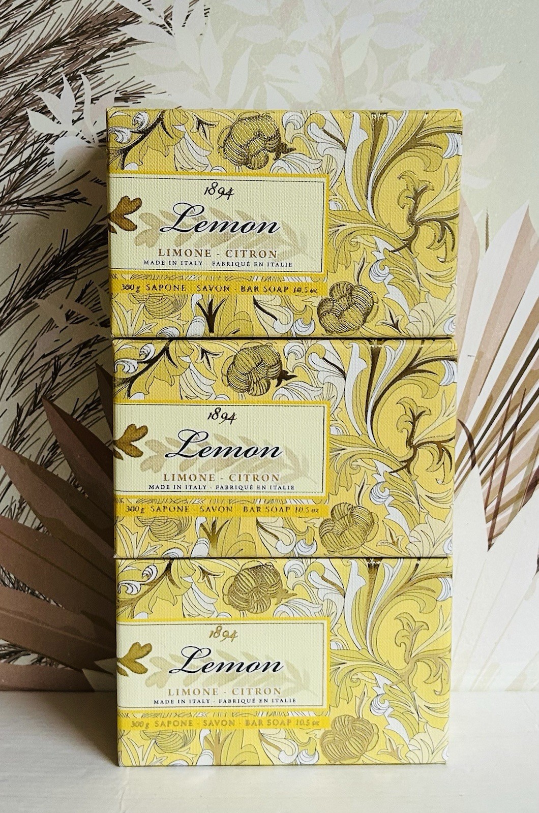 3-Pack Saponificio ~ Lemon Scented Bar Soap 10.5 oz Each Made in Italy