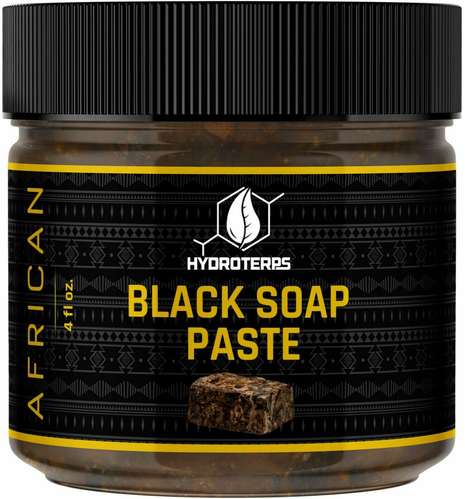 Raw African Black Soap Paste 4 oz. 100% Pure Natural Organic For Body Face Wash
