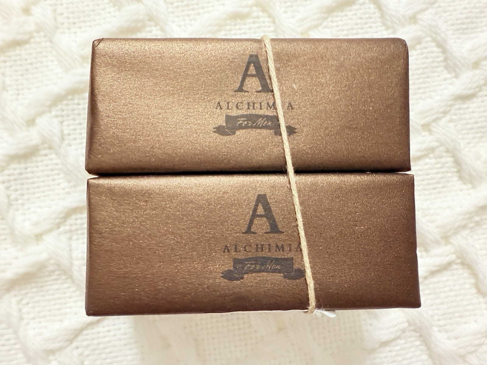 2 Pcs Alchimia Men’s Vegetable Soap Bar 8.75oz TOBACCO Made In Italy