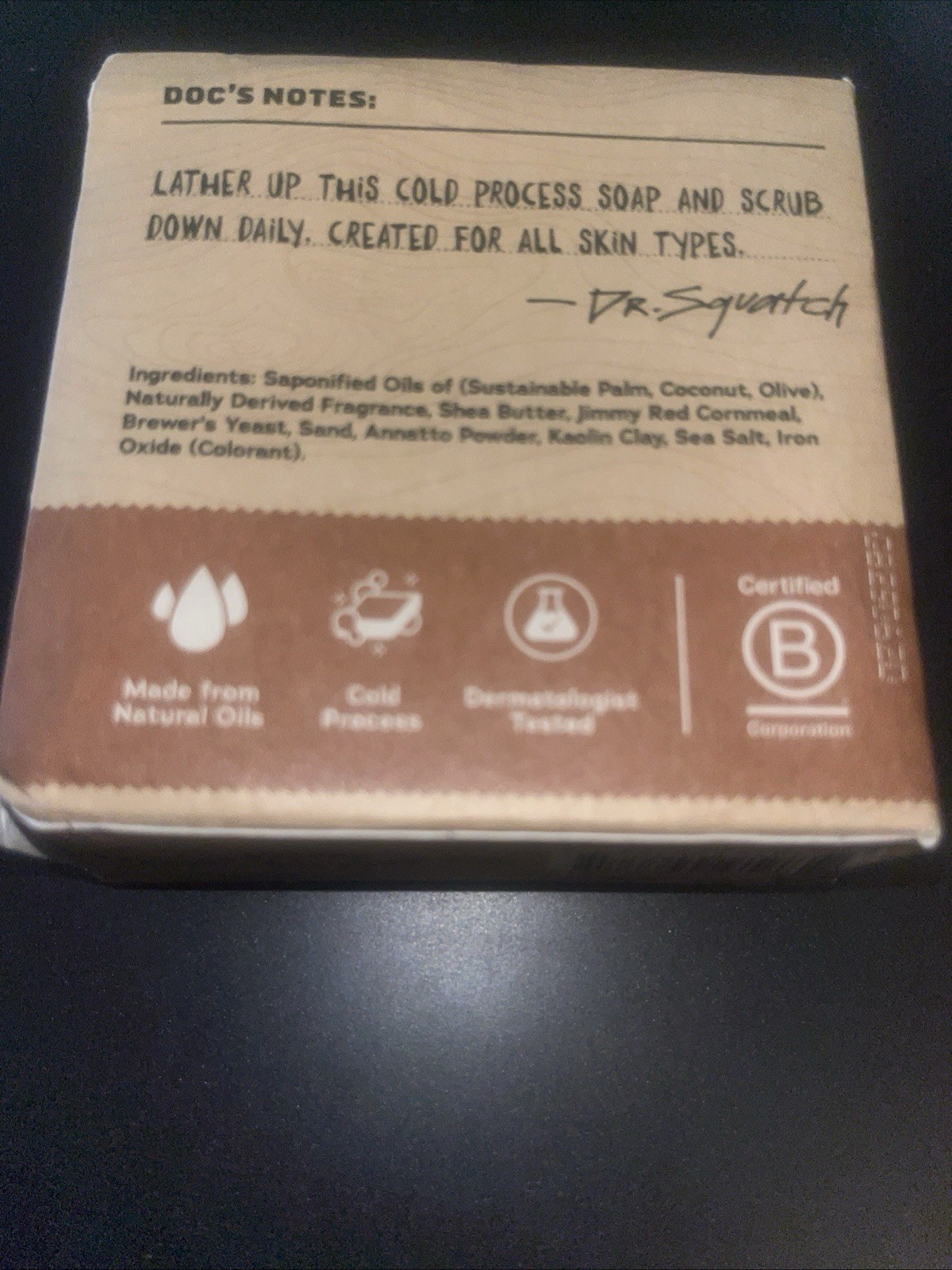 🪵 Dr. Squatch Men’s Natural Soap – Wood Barrel Bourbon – Medium Grit – 5 oz