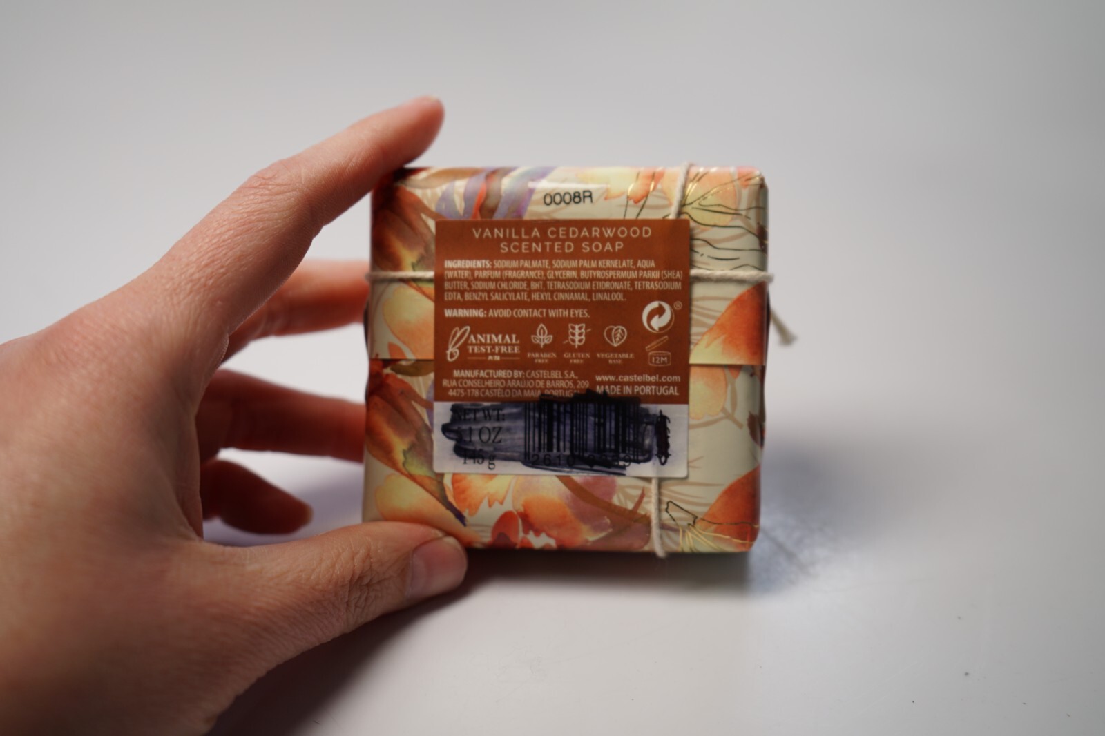 Castelbel Porto Vanilla Cedarwood Fragranced Bar Soap 5.1oz Woodsy Shea Sandal