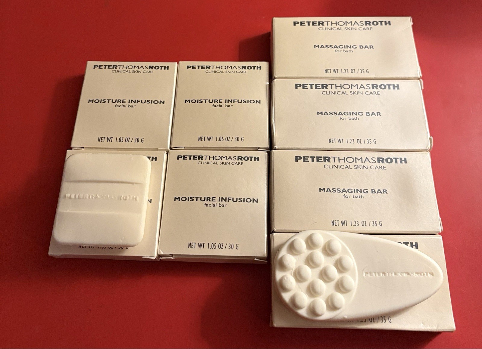 PETER THOMAS ROTH SOAP BAR MASSAGING BAR BATH & MOISTURE INFUSION FACIAL 8ct