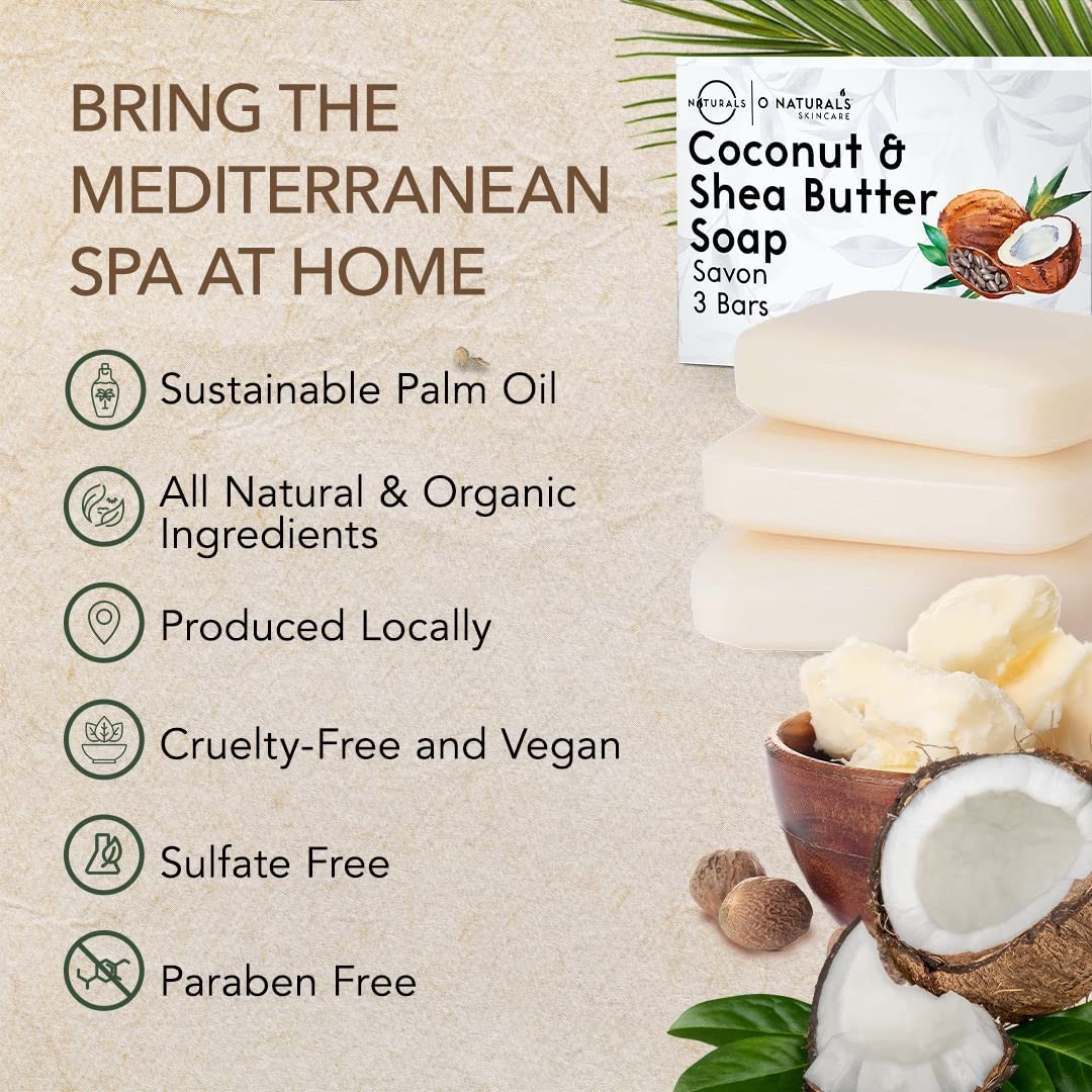 Handmade Soap Bars – 3-Pack Coconut & Shea Butter for All Skin Types