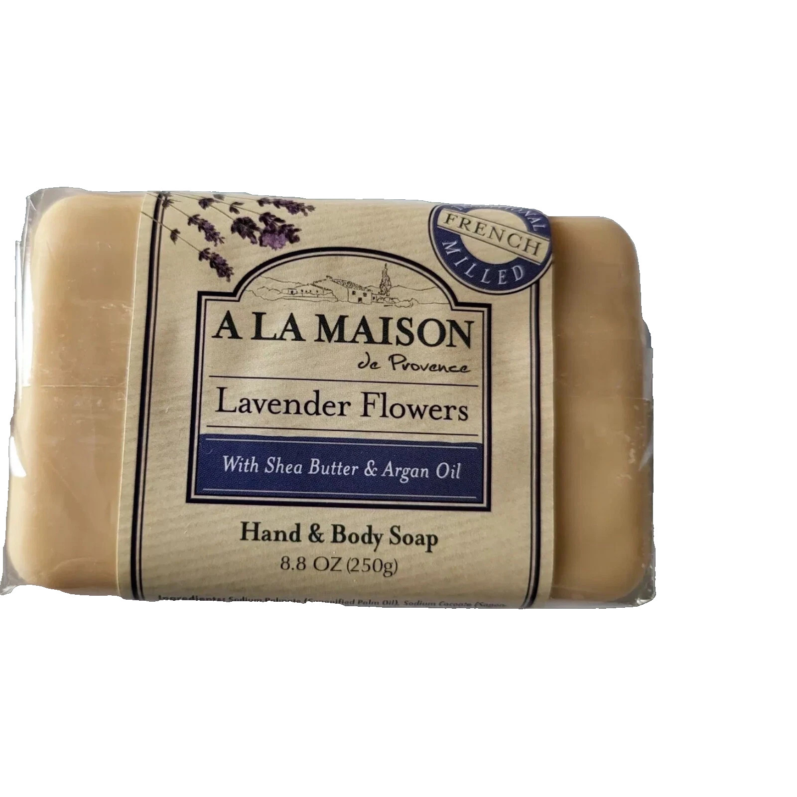 A La Maison De Provence Bar Soap Lavender With Shea Butter Argan Oil 8.8 oz