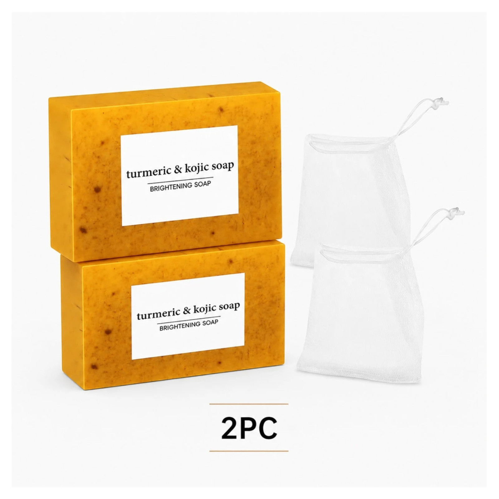 Turmeric Acid Soap Lemon Brightening Soap Bar Handmade Cleansing Mesh Net