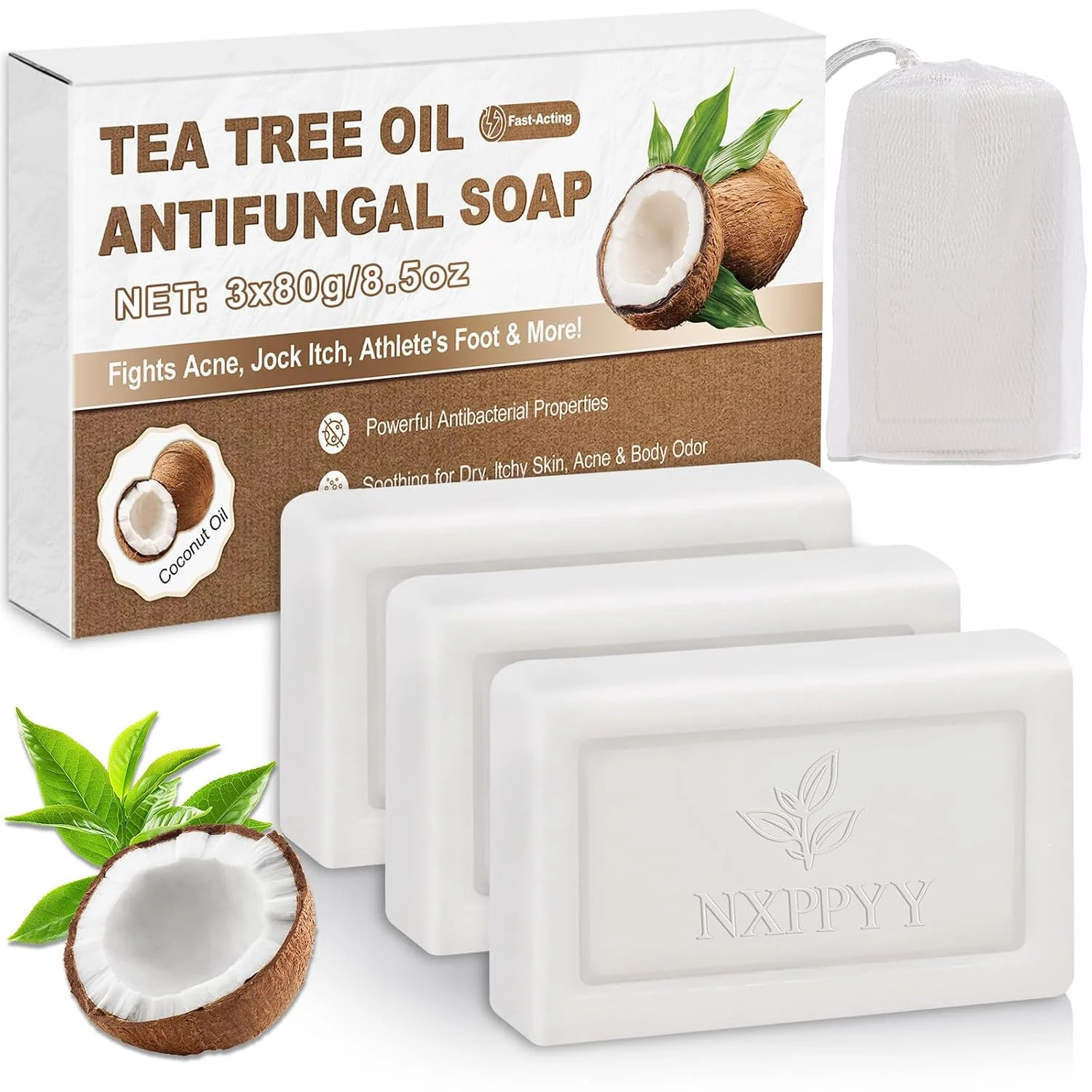 3 Pcs Veloma Antifungal Soap,Veloma Soap,Soothing Tea Tree & Eucalyptus, Deep Po