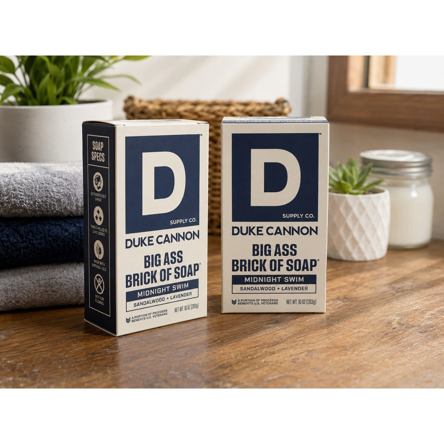Duke Cannon Big Ass Brick of Soap Midnight Swim Sandalwood Lavender 10 oz New