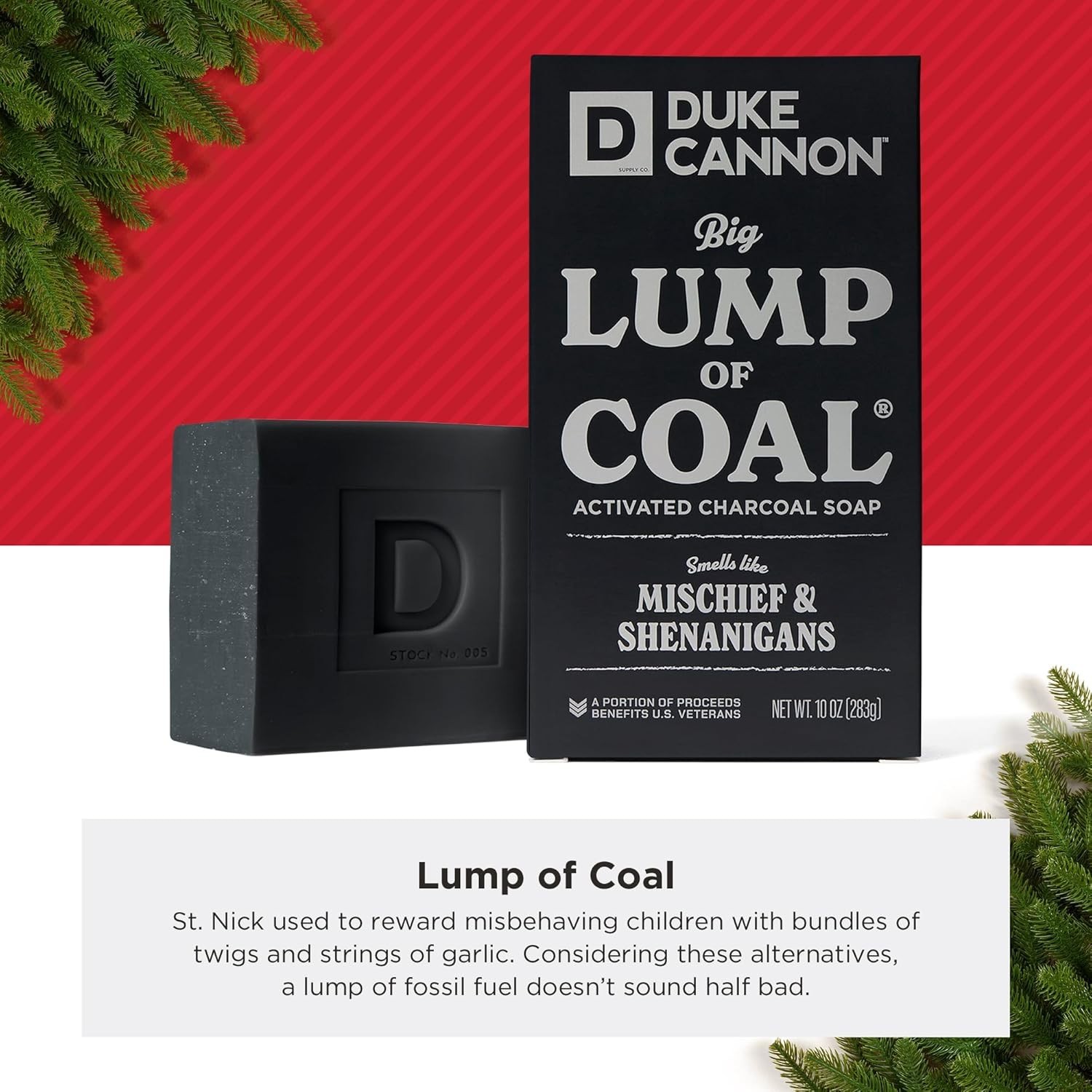 Duke Cannon Lump of Coal Holiday Soap 10oz XL 2-Pack Charcoal Bergamot Pepper