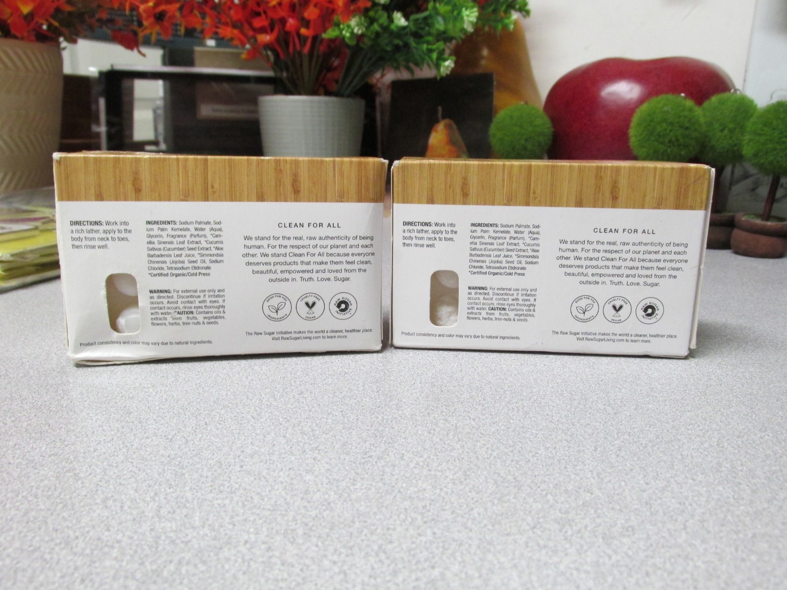 2 Raw Sugar Green Tea + Cucumber + Aloe Vera Eco Body Bar Soap 5 oz Vegan