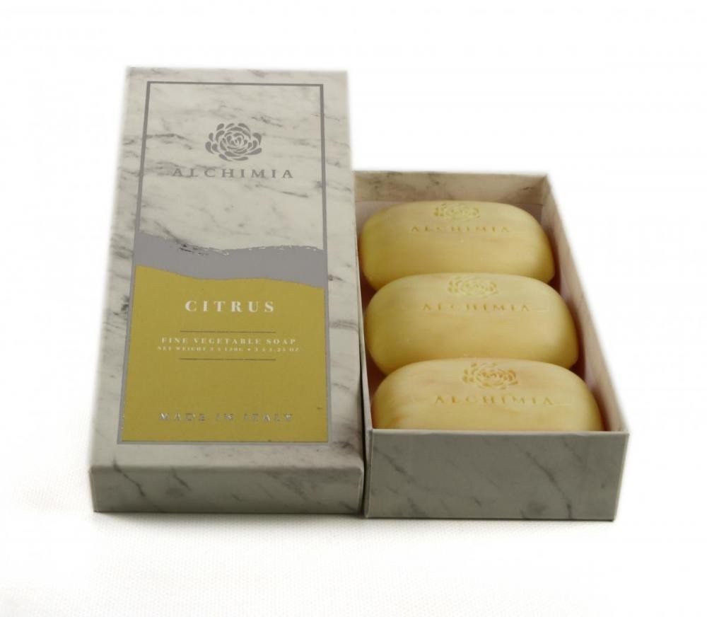 Alchimia Line Marble Of Carrara Set 3 Lemon Soaps
