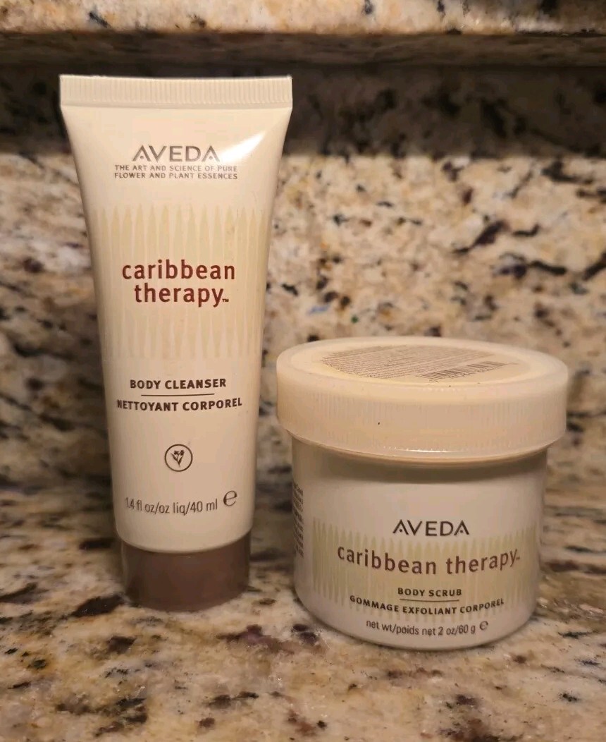Aveda Caribbean Therapy Body Scrub 2oz Body Clencer 1.4oz Mini Travel READ DESCR