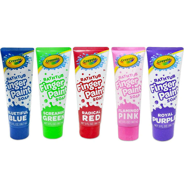 Crayola Bathtub Finger Paint Soap 3 Pack New Vibrant Colo Sky Blue, Pink, Purple
