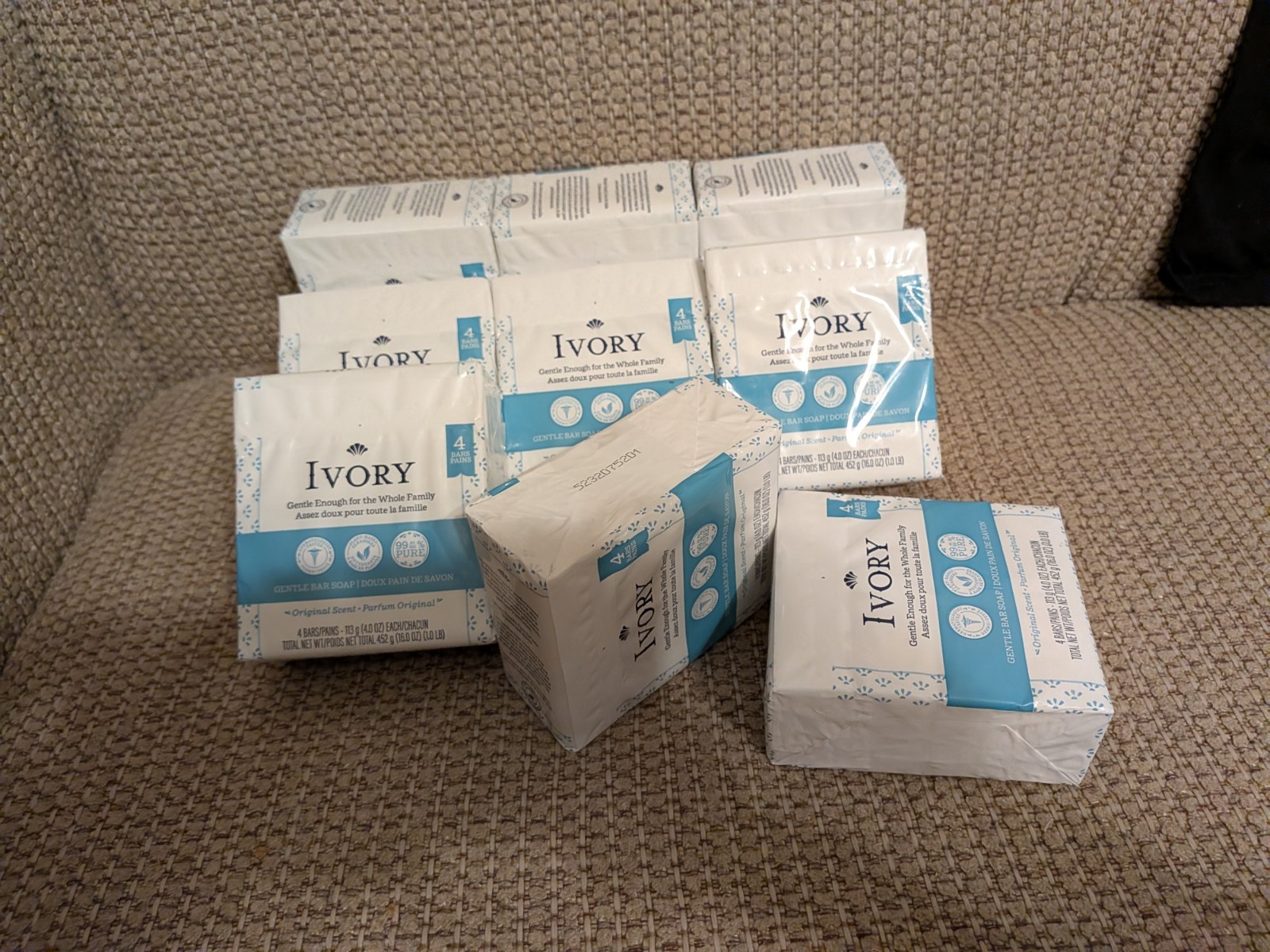 IvoryClean Original Bar Soap, 4 Ounce, 4 Count (Pack of 4) 9 Packs Total 36 Bars