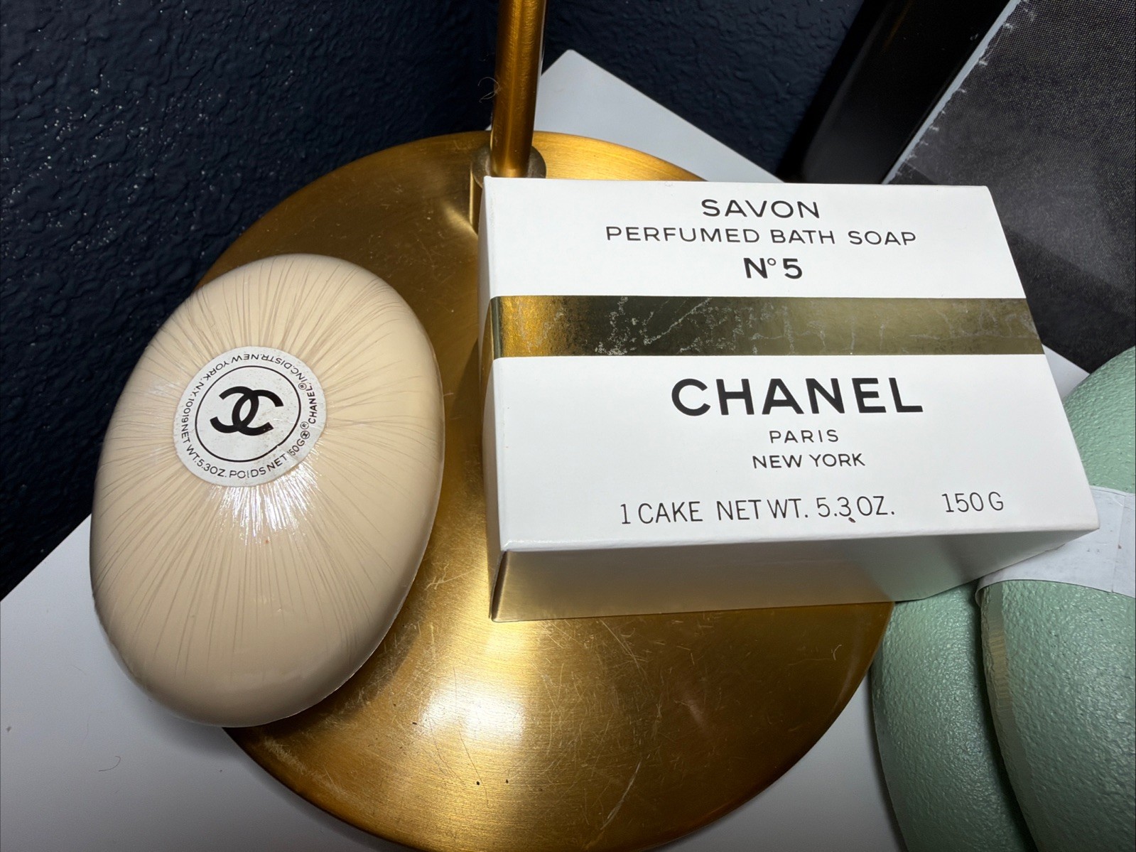 Vintage Chanel No 5 Savon Perfumed Bath Soap 5.3 oz 150g Cake Box NEW! Open Box