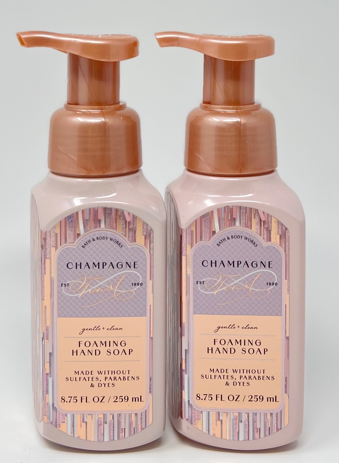 2 NEW BATH & BODY WORKS CHAMPAGNE TOAST GENTLE CLEAN FOAMING HAND SOAP WASH PUMP