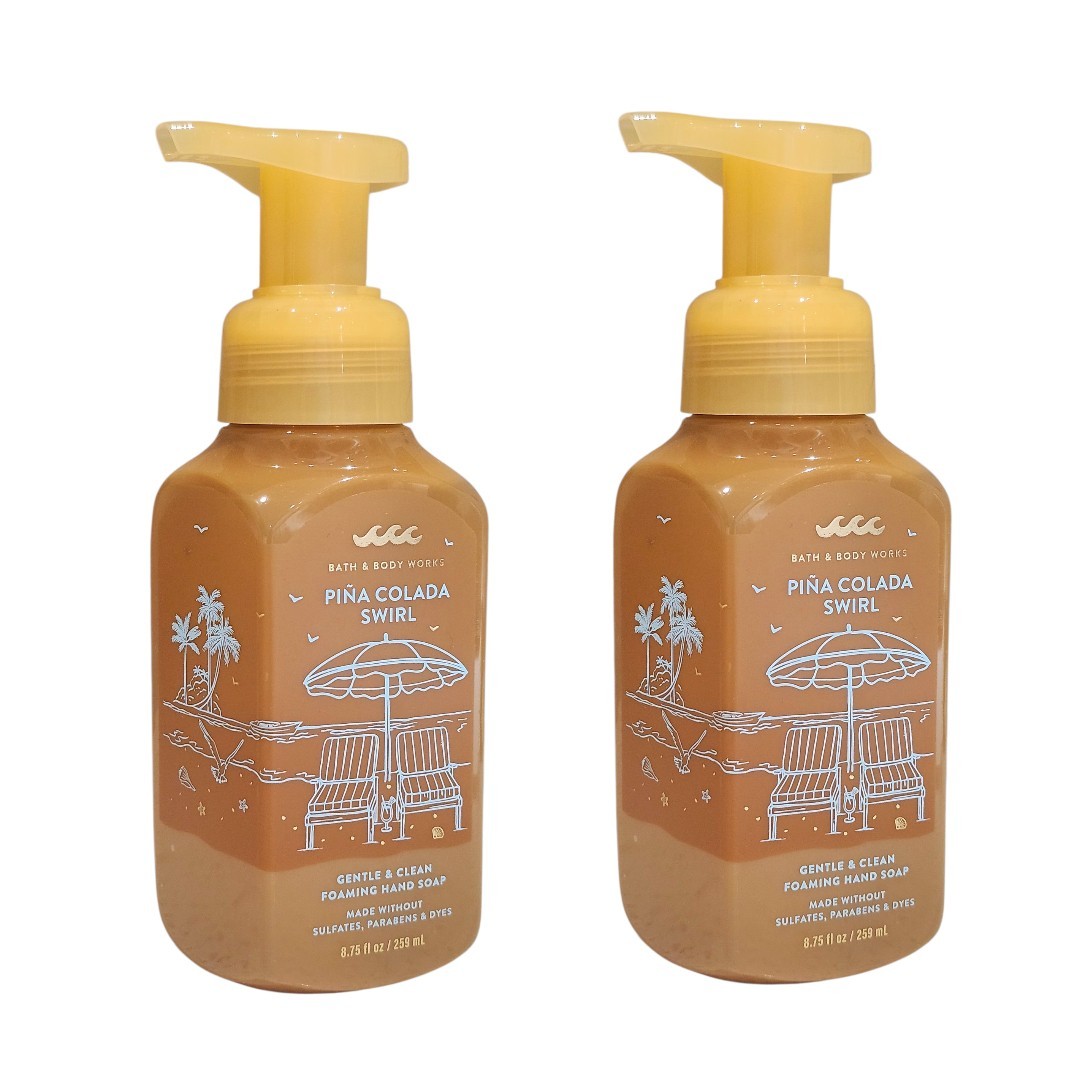 NEW 2 Bath & Body Works PINA COLADA SWIRL Gentle Foaming Hand Soap 8.75 oz