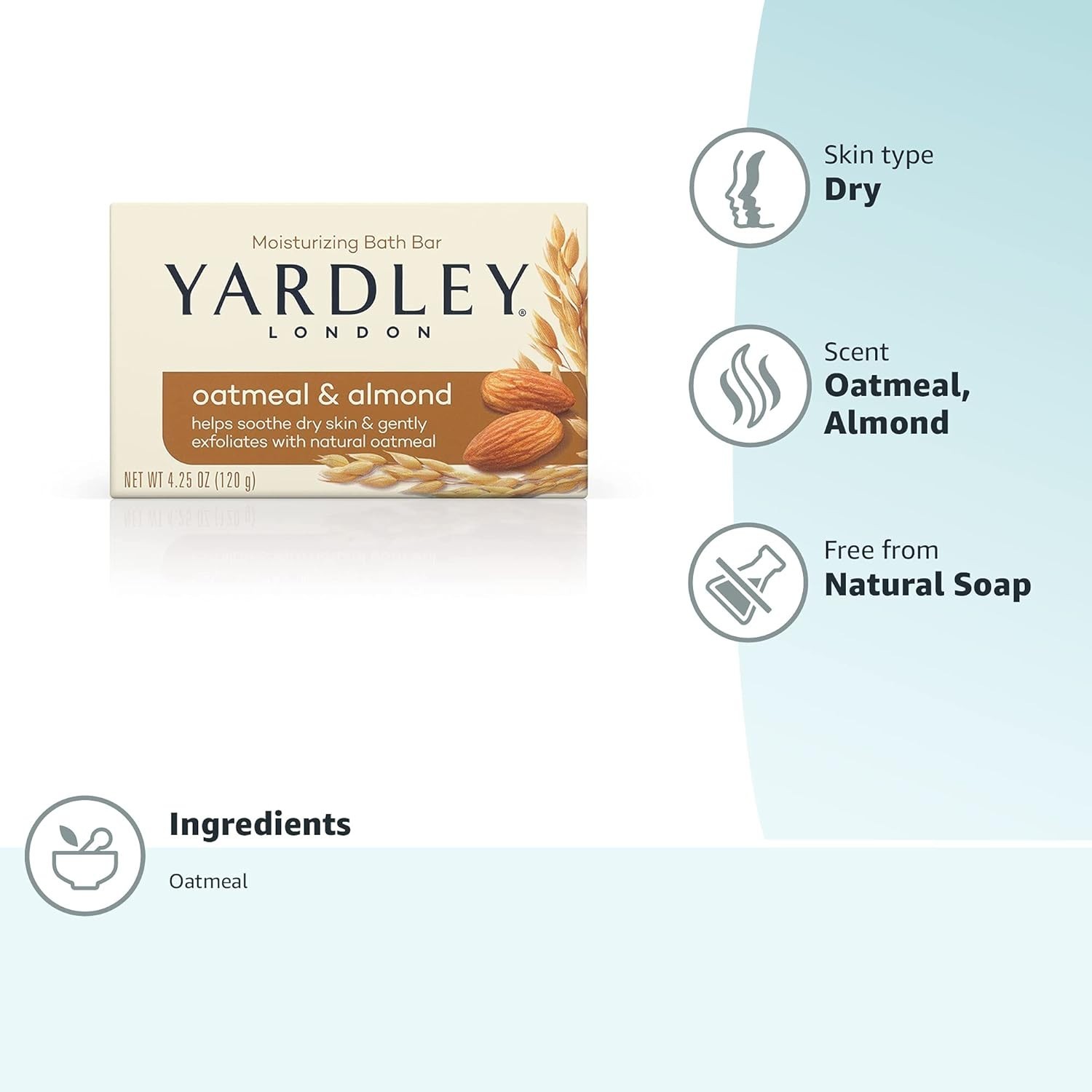 Luxury Oatmeal & Almond Bar Soap – 4 Pack, 4 Ounces Each – Moisturizing Essence