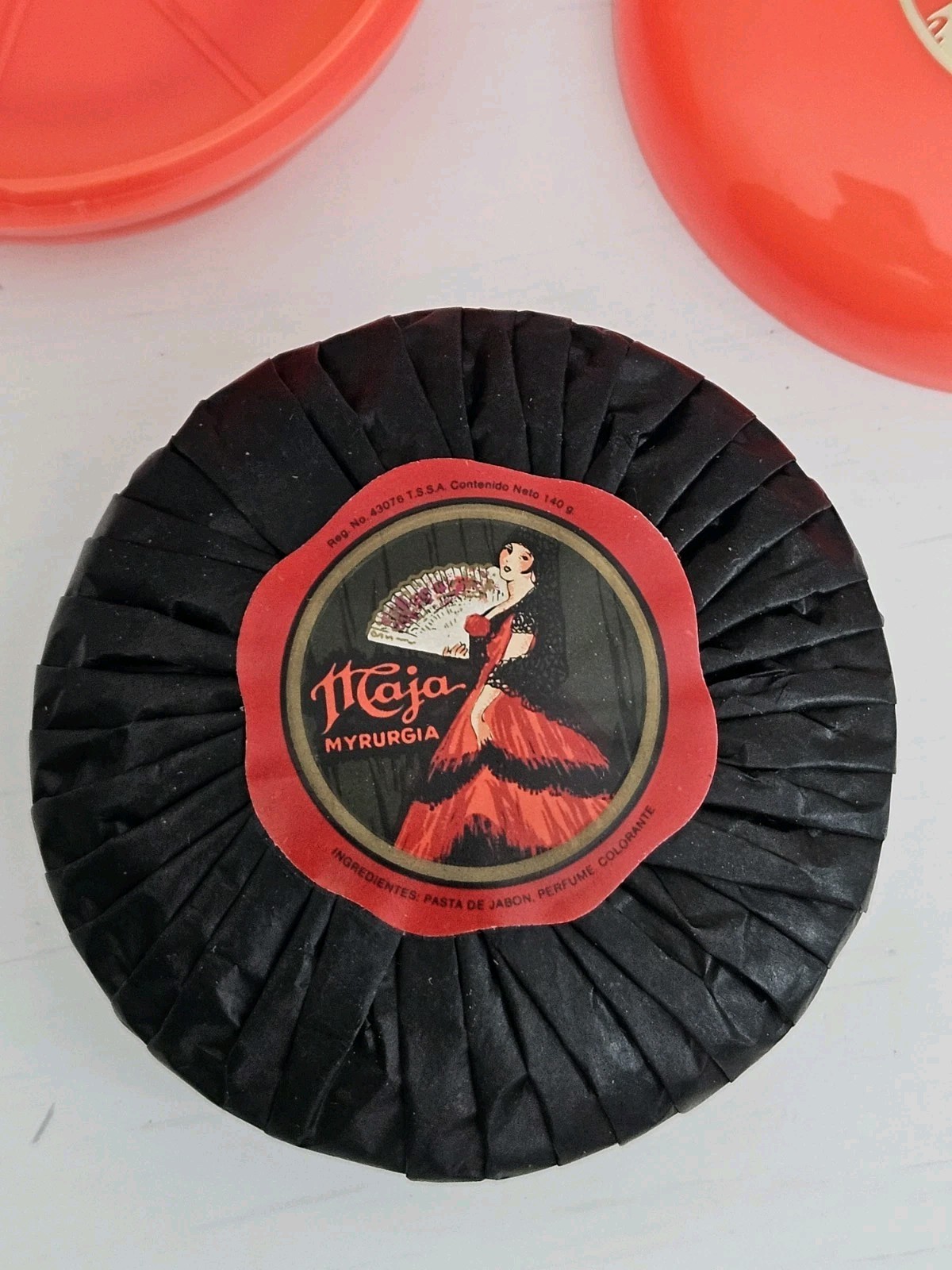 Maja by Myrurgia Espana Unused Vintage Soap & Red Plastic Case