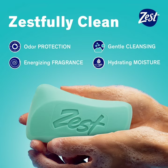 Deodorant Bar Soap, Hydrating for All Skin Types, Aqua, 4 oz, 8 Bars