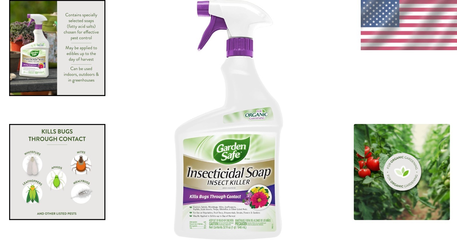 32 oz Organic Insecticidal Soap Spray – Safe for Gardens & Harvest Day Use