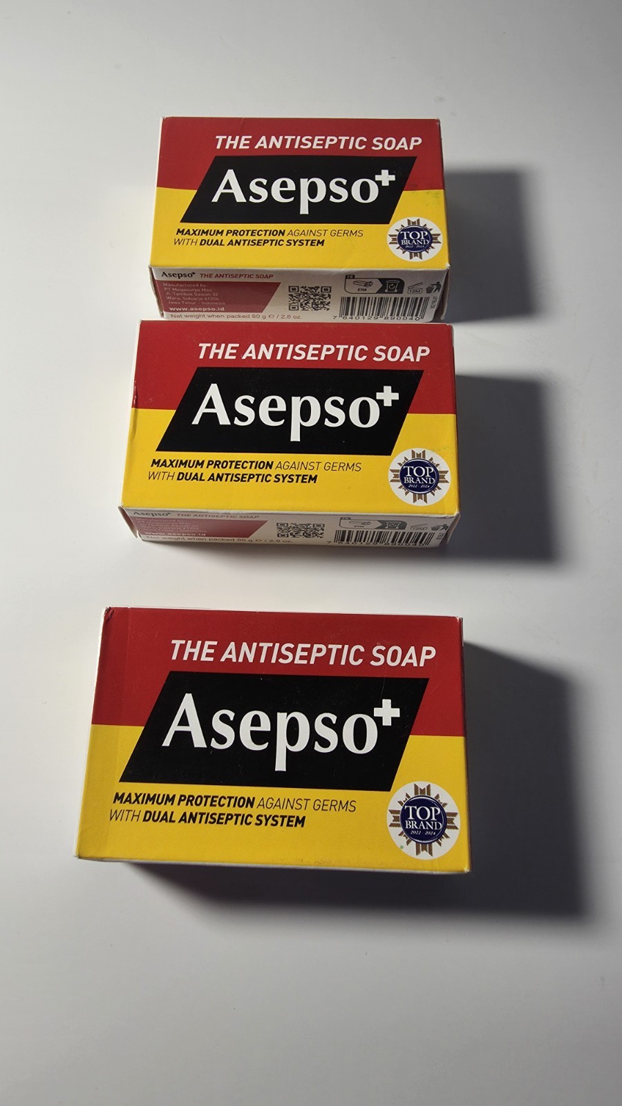 Lot of3-The Antiseptic Soap “ASEPSO+” (2.8OZ) Made In Indonesia