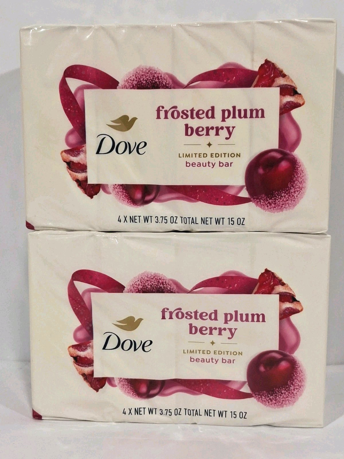 Dove limited edition frosted plum berry beauty bar soap 3.75 oz each 8 bars New