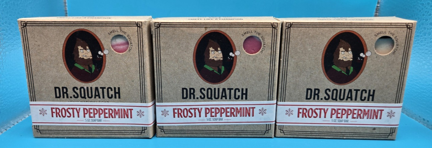 Dr. Squatch Soap – OG Frosty Peppermint Bricc Lot of 3 – brown boxes! HTF