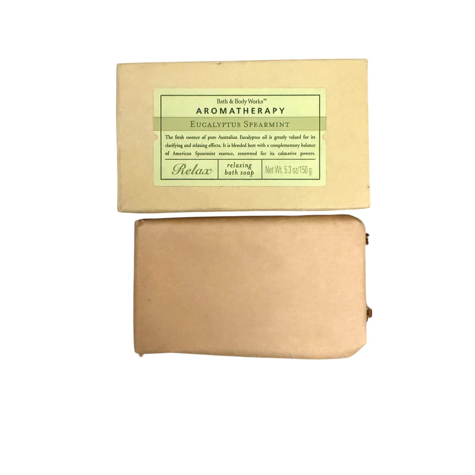Bath & Body Works Aromatherapy Eucalyptus Spearmint Relaxing Bar Soap Relax 5.3