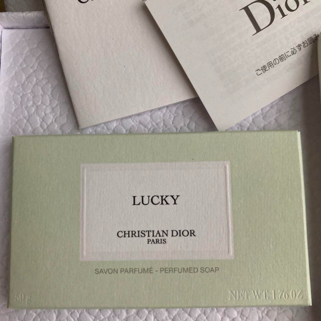 Christian Dior Maison Lucky soap set Soap & Soap Dish Tray Flower Ceramics w/Box