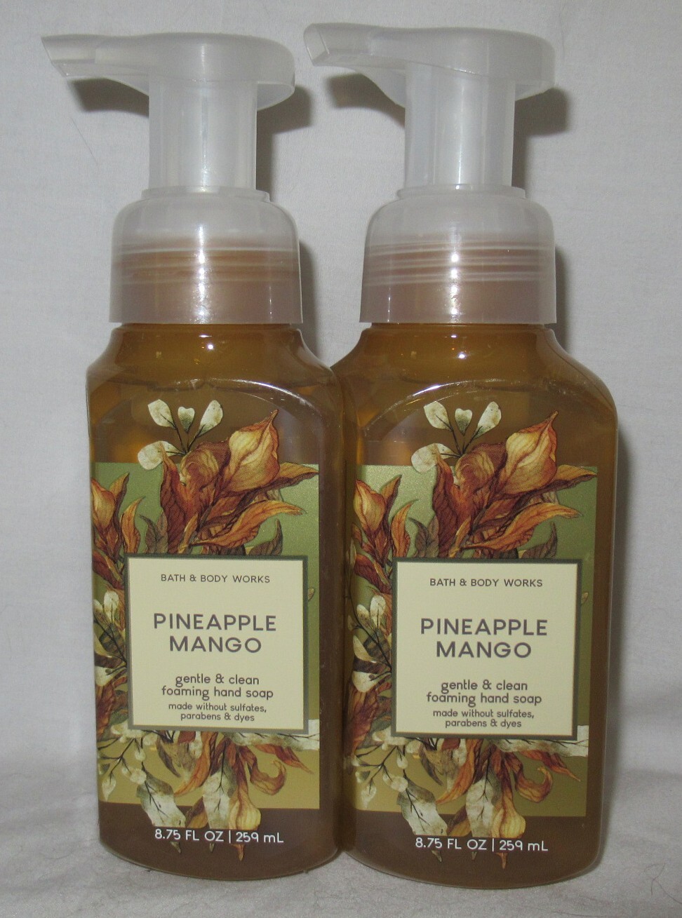 Bath & Body Works Gentle & Clean Foaming Soap Set 2 PINEAPPLE MANGO