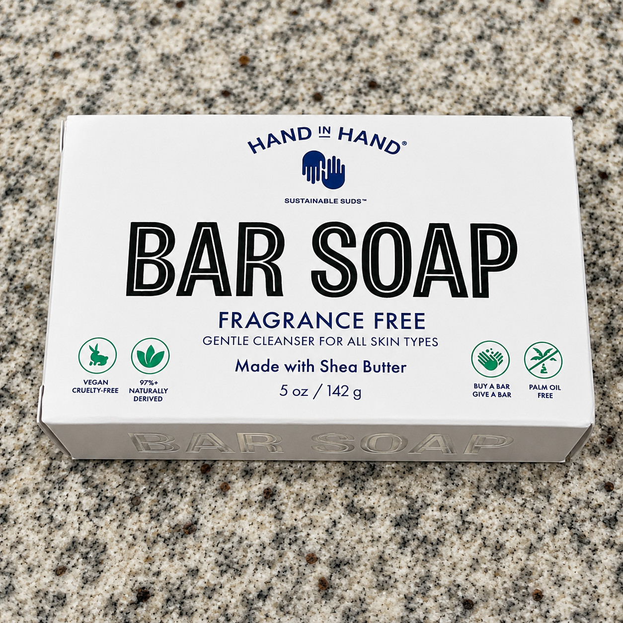 4 Hand In Hand Bar Soaps Fragrance Free Gentle Cleanser All Skin 5 oz each-New