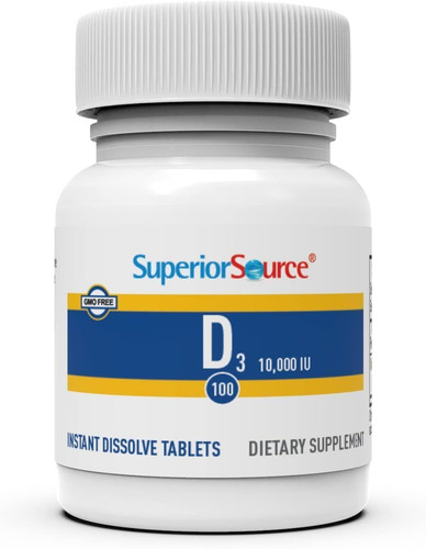 Superior Source Vitamin D3 10000 IU, Quick Dissolve 1 Count (Pack of 1)