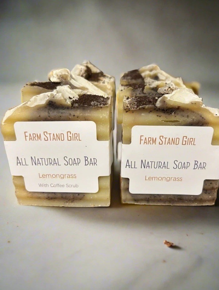 All Natural Soap w Coconut Oil, Olive Oil, Lemongrass with Coffee