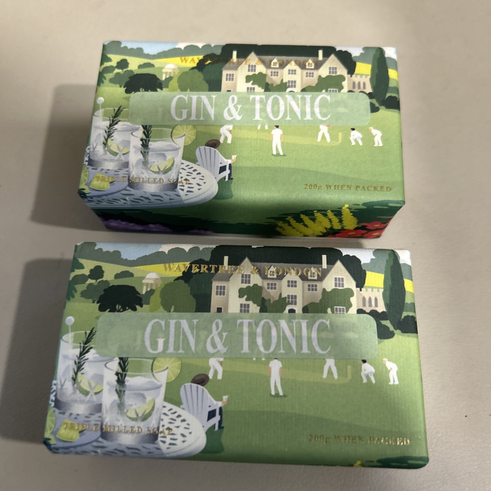 Wavertree & London Gin & Tonic Soap Bar 200 gr 2-Pack New