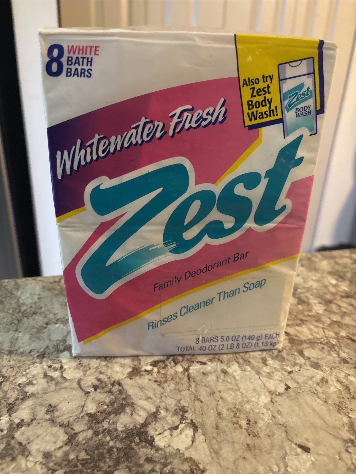 1998 ZEST Whitewater Fresh Deodorant Soap 8x Bath 5 Oz Bars SEALED Movie Prop