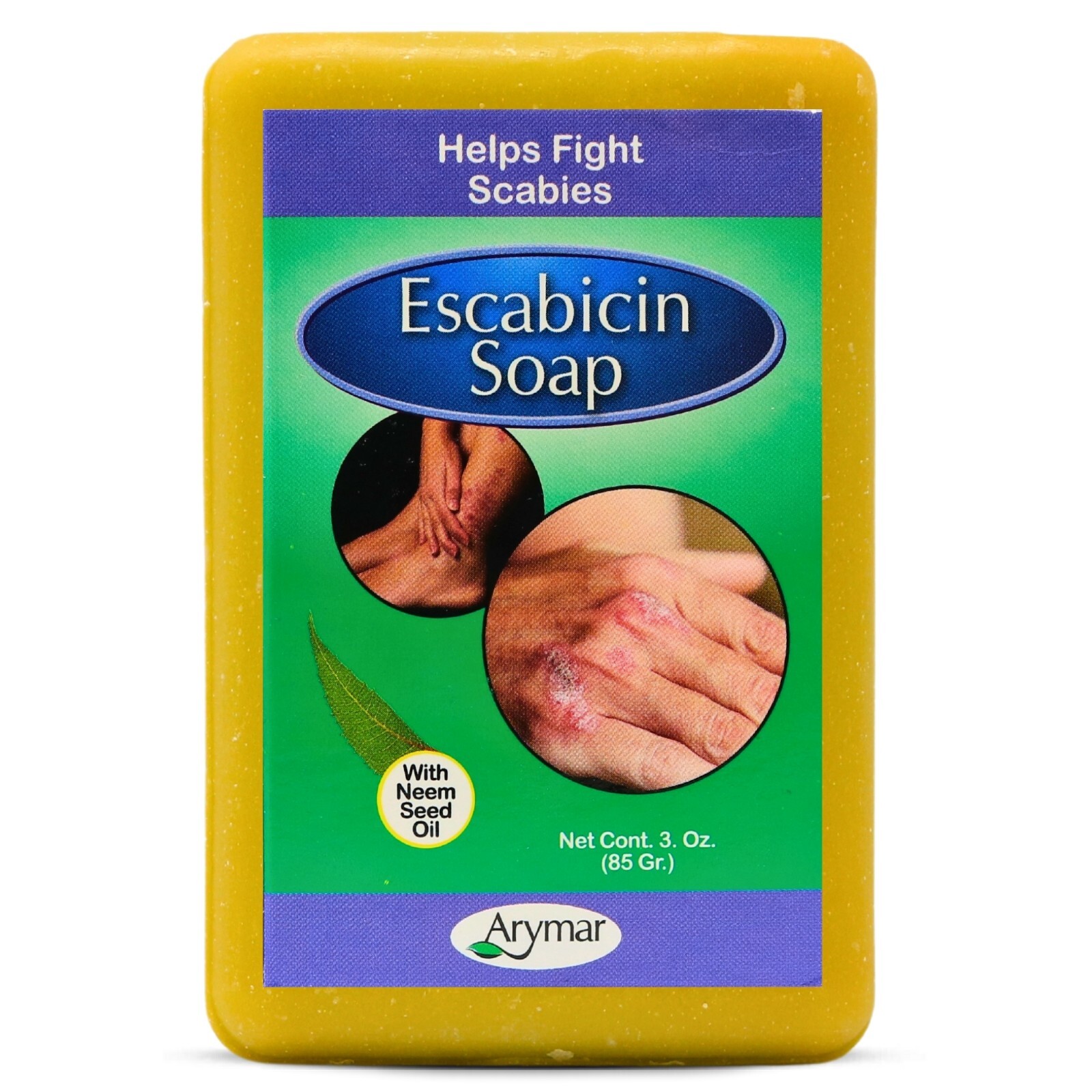Arymar Escabicin Soap with Sulfur & Neem Oil for Scabies, 3 oz – Packs 1-25