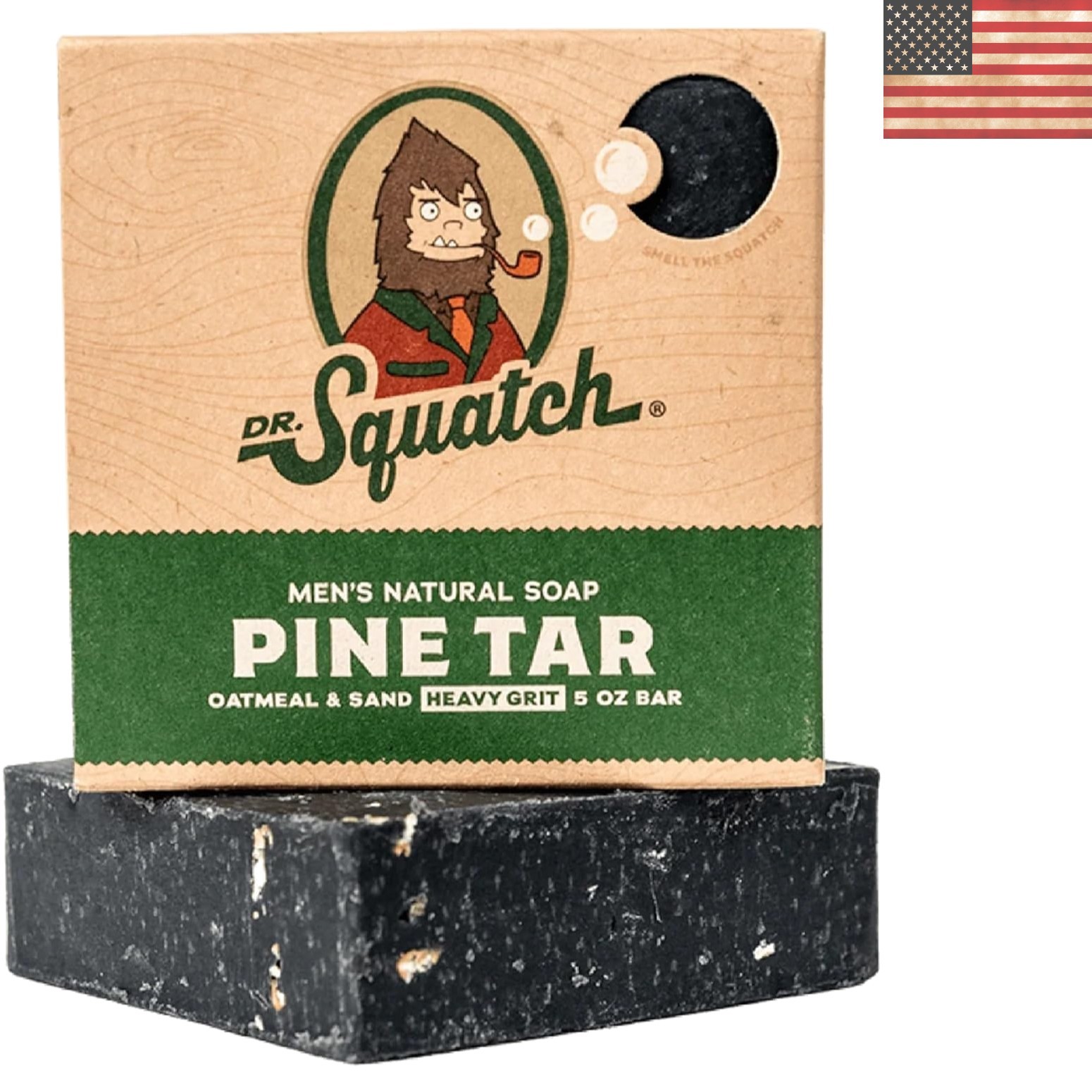 Natural Pine Tar Soap for Men – 5 Oz Bar for Sensitive Skin Exfoliation