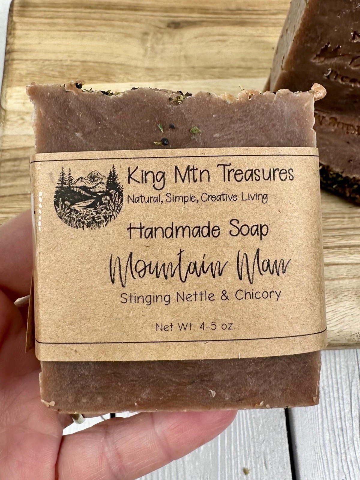 Mountain Man Bar Soap, Handcrafted Botanical with Stinging Nettle & Chicory