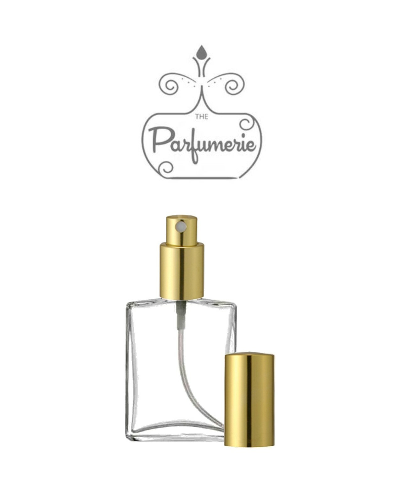 GLASS PERFUME ATOMIZER/ SPRAY BOTTLE FLAT SHAPE EMPTY REFILLABLE 1 oz. / 2 oz.